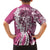 Aloha Vintage Plumeria Hawaiian Tapa Pattern Family Matching Long Sleeve Bodycon Dress and Hawaiian Shirt Pink Hawaiian Tapa Pattern - Polynesian Pride
