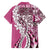 Aloha Vintage Plumeria Hawaiian Tapa Pattern Family Matching Off The Shoulder Long Sleeve Dress and Hawaiian Shirt Pink Hawaiian Tapa Pattern - Polynesian Pride