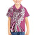 Aloha Vintage Plumeria Hawaiian Tapa Pattern Family Matching Short Sleeve Bodycon Dress and Hawaiian Shirt Pink Hawaiian Tapa Pattern - Polynesian Pride