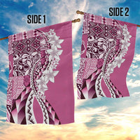 Aloha Vintage Plumeria Hawaiian Tapa Pattern Garden Flag Pink Hawaiian Tapa Pattern - Polynesian Pride