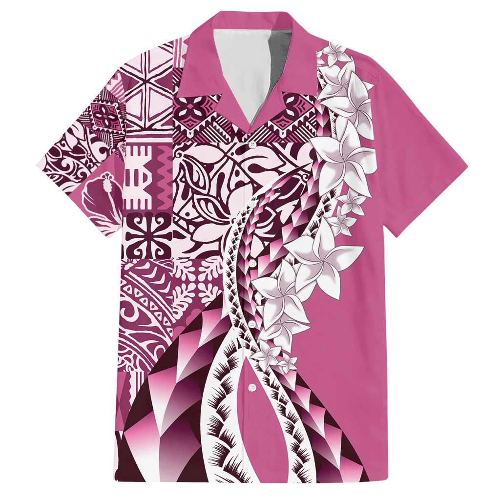 Aloha Vintage Plumeria Hawaiian Tapa Pattern Hawaiian Shirt Pink Hawaiian Tapa Pattern - Polynesian Pride