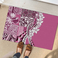 Aloha Vintage Plumeria Hawaiian Tapa Pattern Rubber Doormat Pink Hawaiian Tapa Pattern - Polynesian Pride