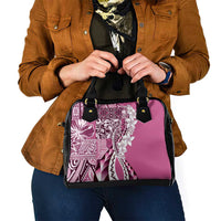 Aloha Vintage Plumeria Hawaiian Tapa Pattern Shoulder Handbag Pink Hawaiian Tapa Pattern - Polynesian Pride