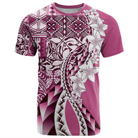 Aloha Vintage Plumeria Hawaiian Tapa Pattern T Shirt Pink Hawaiian Tapa Pattern - Polynesian Pride