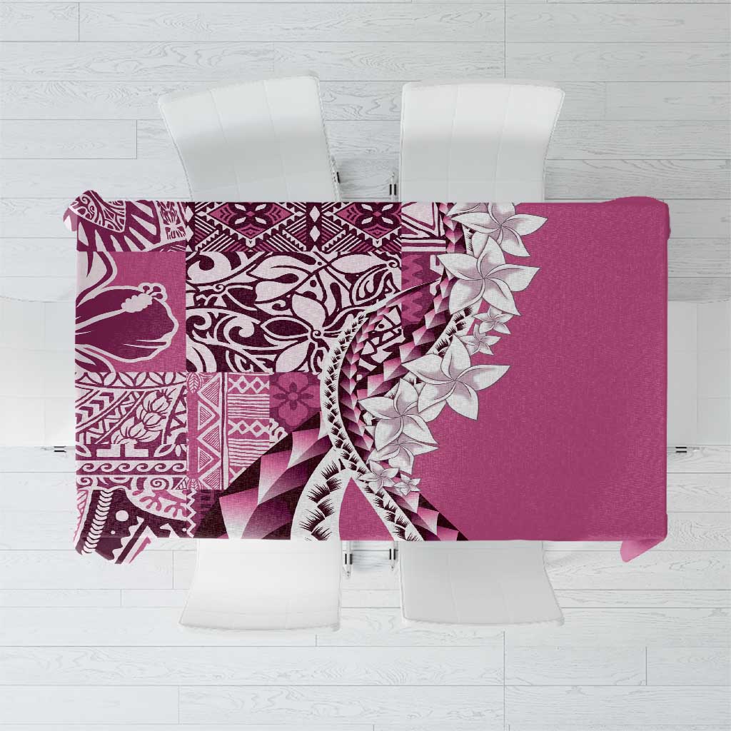 Aloha Vintage Plumeria Hawaiian Tapa Pattern Tablecloth Pink Hawaiian Tapa Pattern - Polynesian Pride