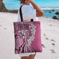 Aloha Vintage Plumeria Hawaiian Tapa Pattern Tote Bag Pink Hawaiian Tapa Pattern - Polynesian Pride