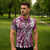 Aloha Vintage Plumeria Hawaiian Tapa Pattern Zipper Polo Shirt Pink Hawaiian Tapa Pattern - Polynesian Pride