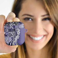 Aloha Vintage Plumeria Hawaiian Tapa Pattern AirPods Case Purple Hawaiian Tapa Pattern - Polynesian Pride