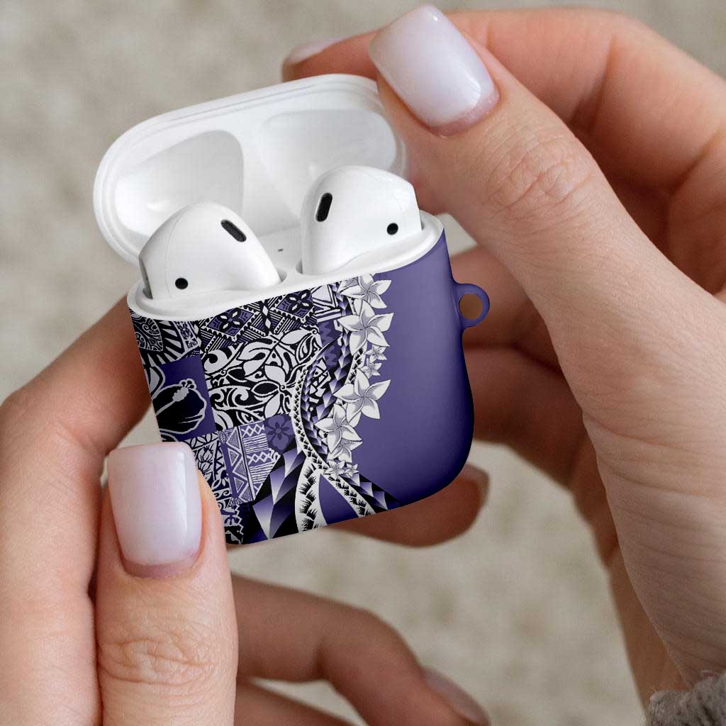 Aloha Vintage Plumeria Hawaiian Tapa Pattern AirPods Case Purple Hawaiian Tapa Pattern - Polynesian Pride