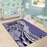 Aloha Vintage Plumeria Hawaiian Tapa Pattern Area Rug Purple Hawaiian Tapa Pattern - Polynesian Pride