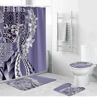 Aloha Vintage Plumeria Hawaiian Tapa Pattern Bathroom Set Purple Hawaiian Tapa Pattern - Polynesian Pride
