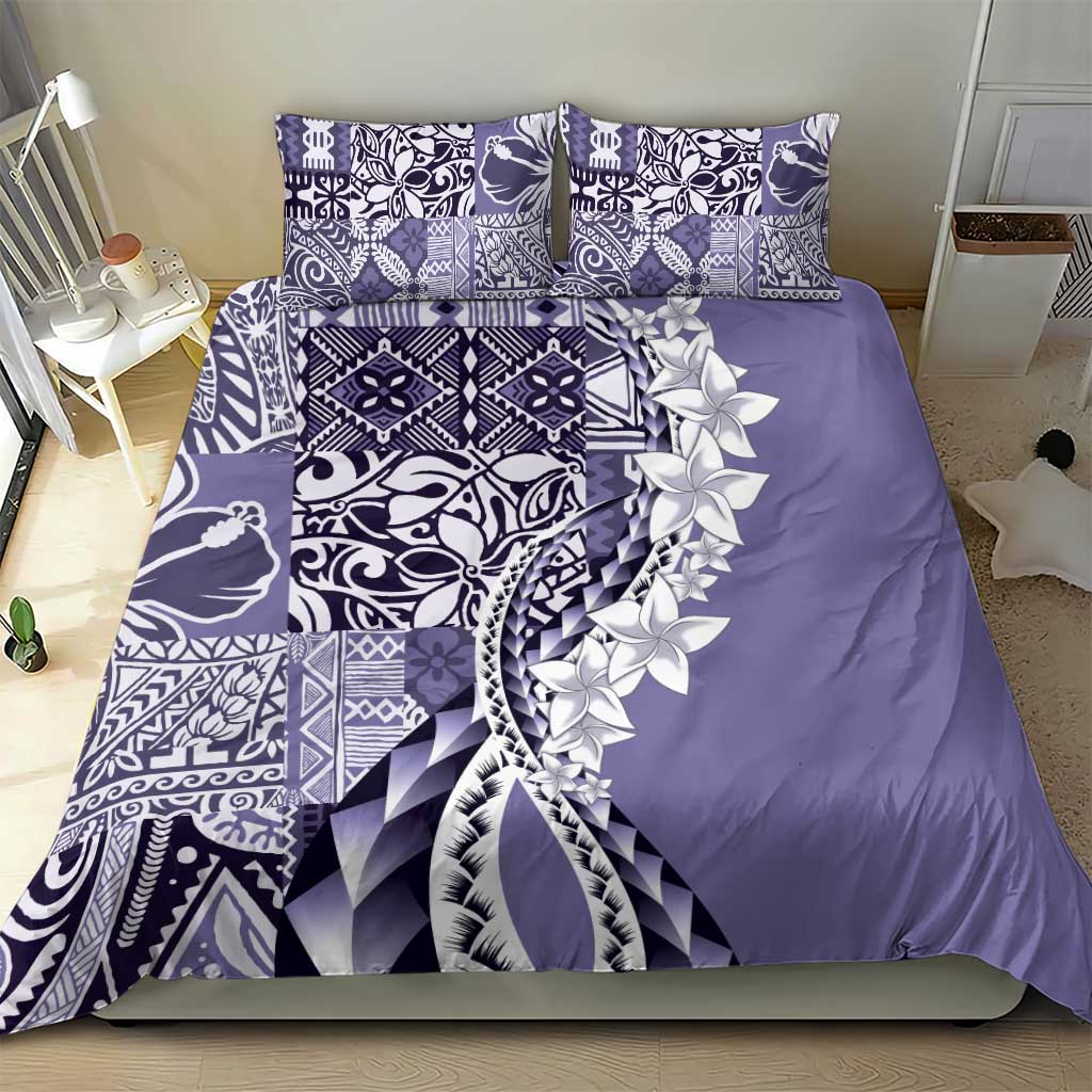 Aloha Vintage Plumeria Hawaiian Tapa Pattern Bedding Set Purple Hawaiian Tapa Pattern - Polynesian Pride