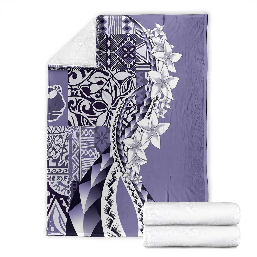 Aloha Vintage Plumeria Hawaiian Tapa Pattern Blanket Purple Hawaiian Tapa Pattern - Polynesian Pride