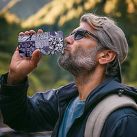 Aloha Vintage Plumeria Hawaiian Tapa Pattern 4 in 1 Can Cooler Tumbler Purple Hawaiian Tapa Pattern - Polynesian Pride