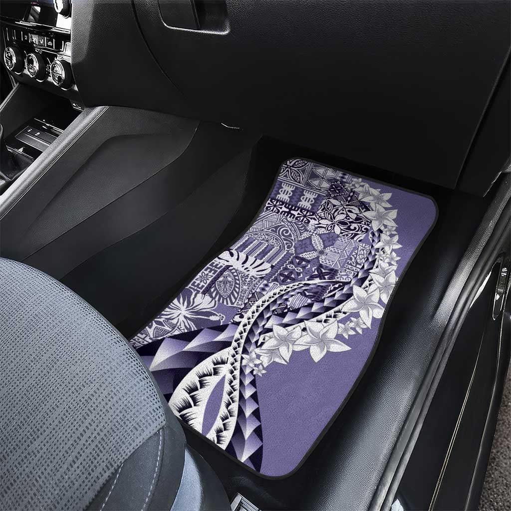Aloha Vintage Plumeria Hawaiian Tapa Pattern Car Mats Purple Hawaiian Tapa Pattern - Polynesian Pride