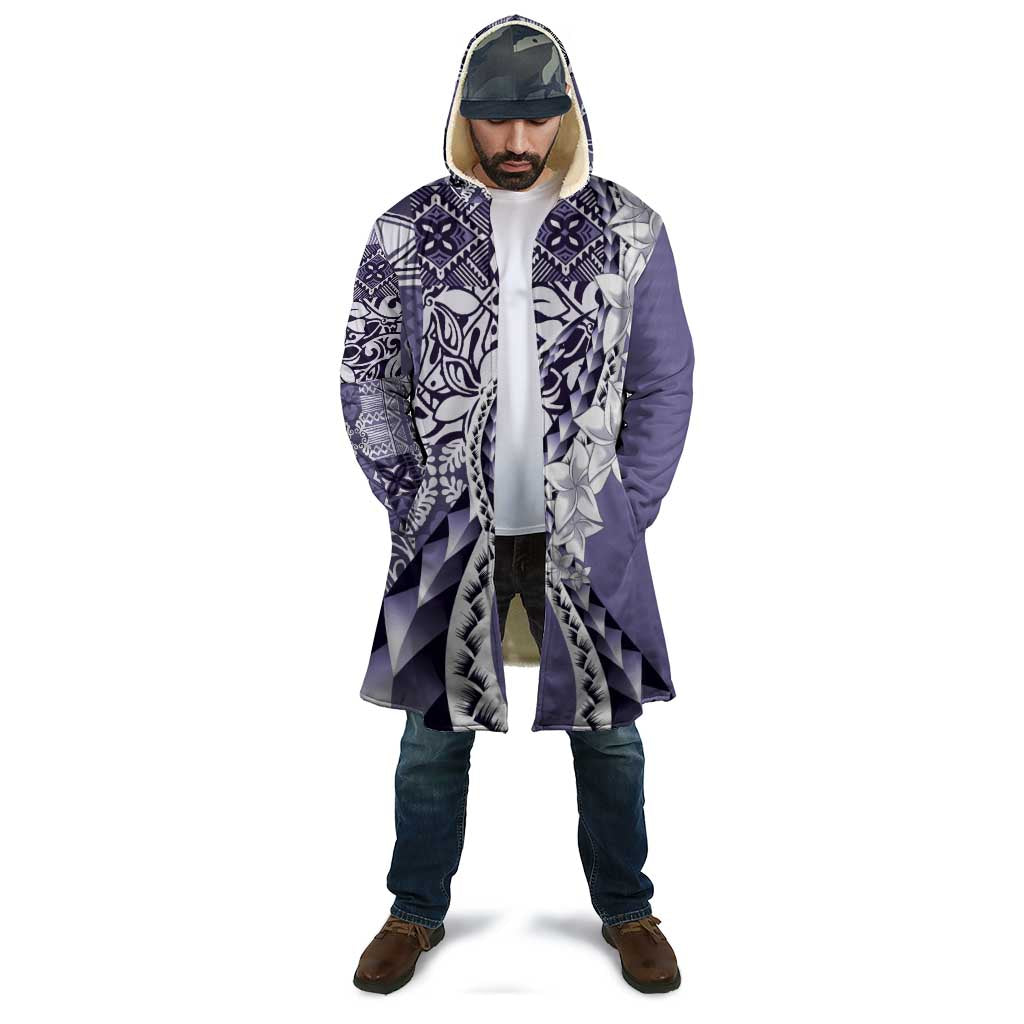 Aloha Vintage Plumeria Hawaiian Tapa Pattern Cloak Purple Hawaiian Tapa Pattern - Polynesian Pride