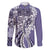 Aloha Vintage Plumeria Hawaiian Tapa Pattern Family Matching Off The Shoulder Long Sleeve Dress and Hawaiian Shirt Purple Hawaiian Tapa Pattern - Polynesian Pride