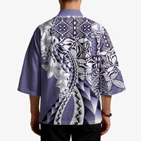Aloha Vintage Plumeria Hawaiian Tapa Pattern Kimono Purple Hawaiian Tapa Pattern - Polynesian Pride