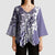 Aloha Vintage Plumeria Hawaiian Tapa Pattern Kimono Sleeve Blouse Purple Hawaiian Tapa Pattern - Polynesian Pride