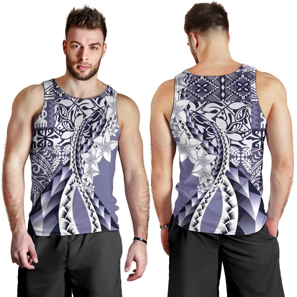 Aloha Vintage Plumeria Hawaiian Tapa Pattern Men Tank Top Purple Hawaiian Tapa Pattern - Polynesian Pride
