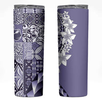Aloha Vintage Plumeria Hawaiian Tapa Pattern Skinny Tumbler Purple Hawaiian Tapa Pattern - Polynesian Pride