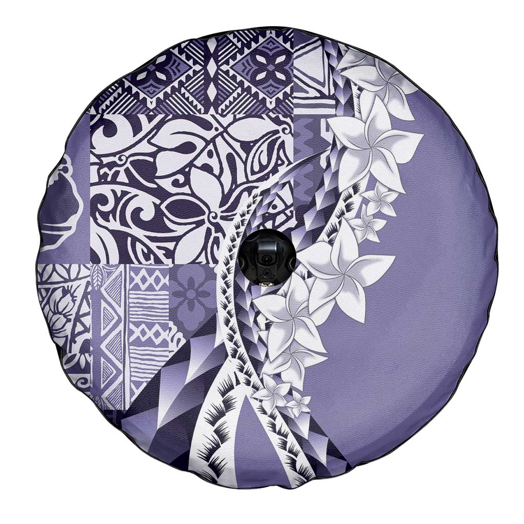 Aloha Vintage Plumeria Hawaiian Tapa Pattern Spare Tire Cover Purple Hawaiian Tapa Pattern - Polynesian Pride