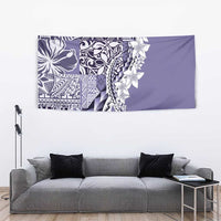 Aloha Vintage Plumeria Hawaiian Tapa Pattern Tapestry Purple Hawaiian Tapa Pattern - Polynesian Pride
