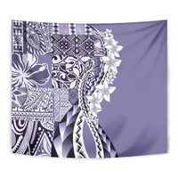 Aloha Vintage Plumeria Hawaiian Tapa Pattern Tapestry Purple Hawaiian Tapa Pattern - Polynesian Pride