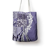 Aloha Vintage Plumeria Hawaiian Tapa Pattern Tote Bag Purple Hawaiian Tapa Pattern - Polynesian Pride