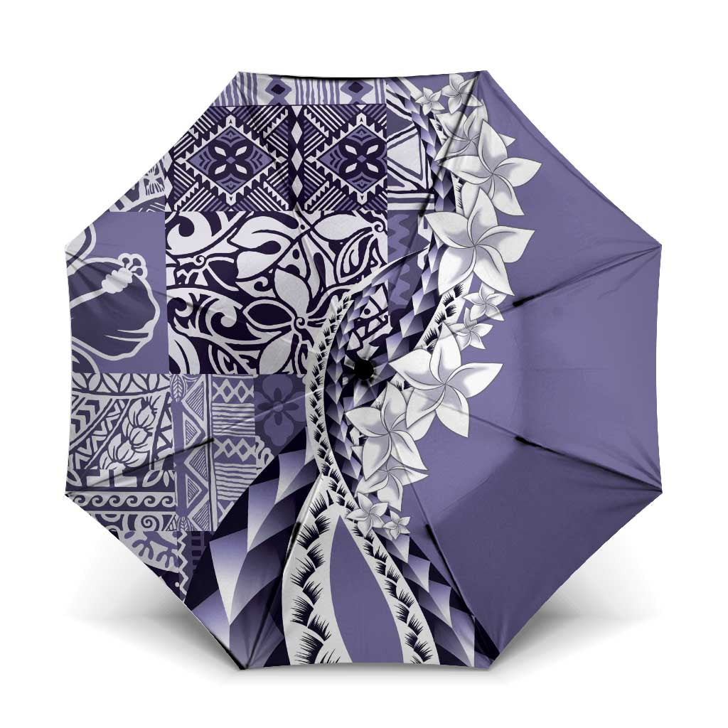 Aloha Vintage Plumeria Hawaiian Tapa Pattern Umbrella Purple Hawaiian Tapa Pattern - Polynesian Pride