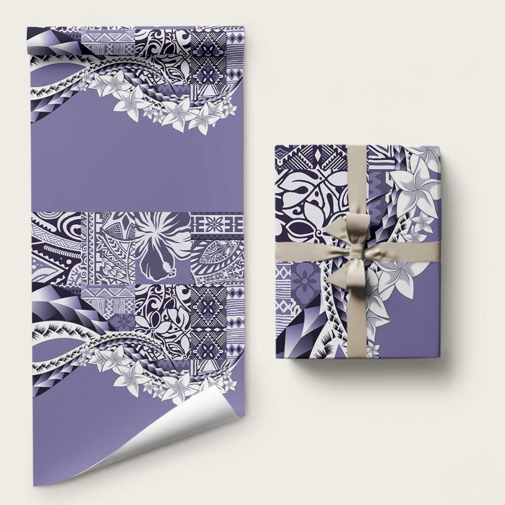 Aloha Vintage Plumeria Hawaiian Tapa Pattern Wrapping Paper Purple Hawaiian Tapa Pattern - Polynesian Pride
