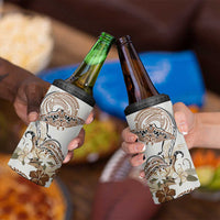 Polynesian Manta Ray 4 in 1 Can Cooler Tumbler Beige Floral Turtle Tattoo - Polynesian Pride