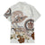 Polynesian Manta Ray Family Matching Long Sleeve Bodycon Dress and Hawaiian Shirt Beige Floral Turtle Tattoo - Polynesian Pride