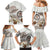 Polynesian Manta Ray Family Matching Mermaid Dress and Hawaiian Shirt Beige Floral Turtle Tattoo - Polynesian Pride