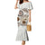 Polynesian Manta Ray Family Matching Mermaid Dress and Hawaiian Shirt Beige Floral Turtle Tattoo - Polynesian Pride