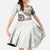 Polynesian Manta Ray Family Matching Off The Shoulder Long Sleeve Dress and Hawaiian Shirt Beige Floral Turtle Tattoo - Polynesian Pride