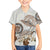 Polynesian Manta Ray Family Matching Off The Shoulder Long Sleeve Dress and Hawaiian Shirt Beige Floral Turtle Tattoo - Polynesian Pride