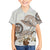 Polynesian Manta Ray Family Matching Off Shoulder Short Dress and Hawaiian Shirt Beige Floral Turtle Tattoo - Polynesian Pride