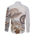 Polynesian Manta Ray Family Matching Short Sleeve Bodycon Dress and Hawaiian Shirt Beige Floral Turtle Tattoo - Polynesian Pride