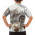 Polynesian Manta Ray Family Matching Tank Maxi Dress and Hawaiian Shirt Beige Floral Turtle Tattoo - Polynesian Pride