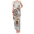 Polynesian Manta Ray Family Matching Tank Maxi Dress and Hawaiian Shirt Beige Floral Turtle Tattoo - Polynesian Pride