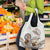 Polynesian Manta Ray Grocery Bag Beige Floral Turtle Tattoo - Polynesian Pride