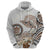 Polynesian Manta Ray Hoodie Beige Floral Turtle Tattoo - Polynesian Pride