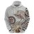 Polynesian Manta Ray Hoodie Beige Floral Turtle Tattoo - Polynesian Pride