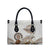 Polynesian Manta Ray Leather Bag Beige Floral Turtle Tattoo - Polynesian Pride