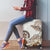 Polynesian Manta Ray Luggage Cover Beige Floral Turtle Tattoo - Polynesian Pride