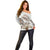 Polynesian Manta Ray Off Shoulder Sweater Beige Floral Turtle Tattoo - Polynesian Pride