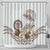 Polynesian Manta Ray Shower Curtain Beige Floral Turtle Tattoo - Polynesian Pride