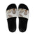 Polynesian Manta Ray Slide Sandals Beige Floral Turtle Tattoo - Polynesian Pride
