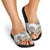 Polynesian Manta Ray Slide Sandals Beige Floral Turtle Tattoo - Polynesian Pride